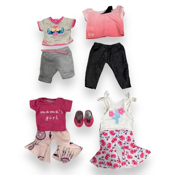 Our Generation Doll Clothes Set Of 5 Outfits With Pants Tops & a Pair of Shoes - Picture 1 of 6